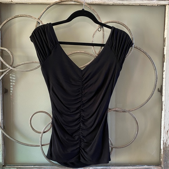 Soft, Stretch Shirt, Black, WHBM, XS. - Picture 2 of 3